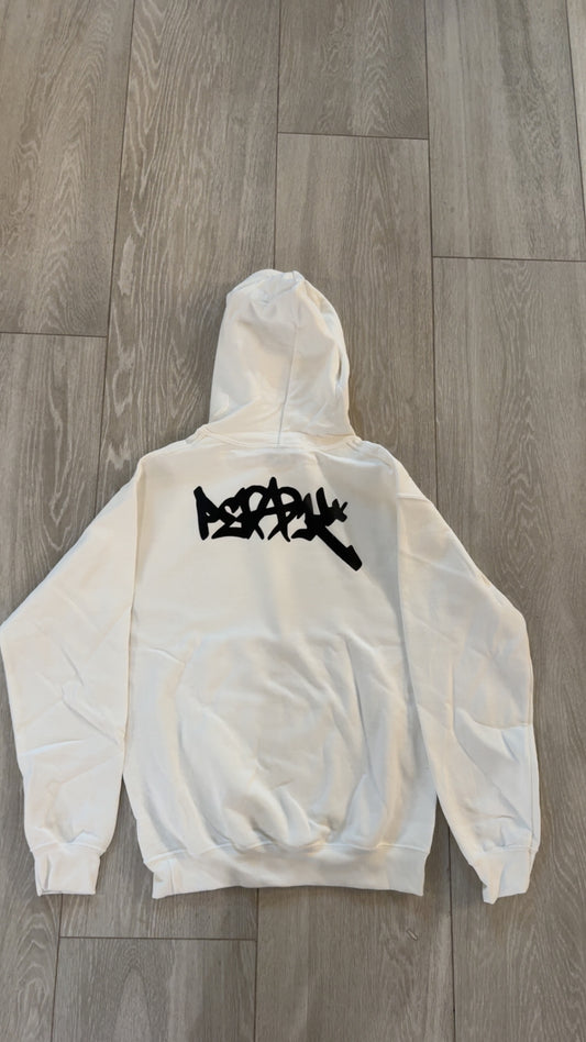 white unpeakable hoodie